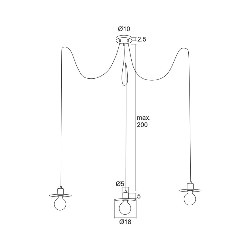 Argon 1376 - Luster na sajli CORSO 3xE27/15W/230V bijela