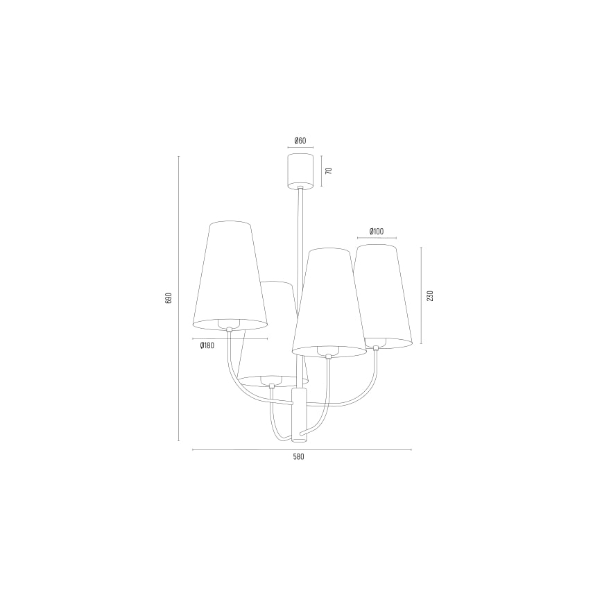 Argon 1822 - Viseći luster SAFIANO 4xE27/15W/230V crna