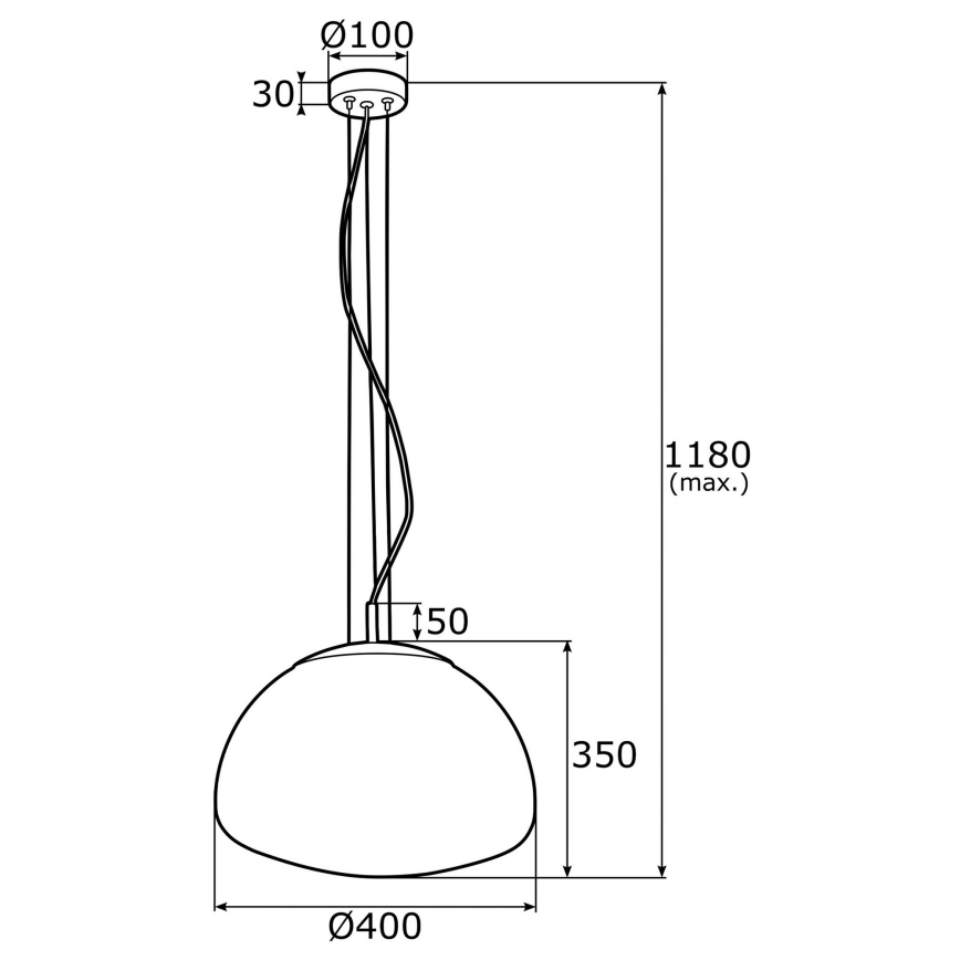 Argon 4351 - Luster na sajli TRINI 1xE27/15W/230V pr. 40 cm crna