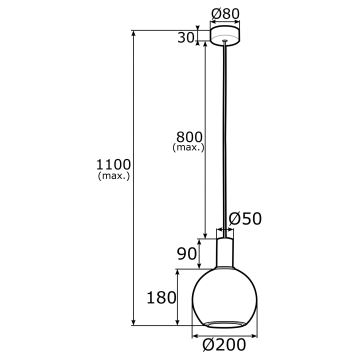 Argon 4357 - Luster na sajli SAGUNTO 1xE27/15W/230V pr. 20 cm mesing