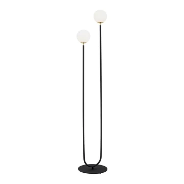 Argon 7073 - Podna lampa FERRONE 2xE14/7W/230V crna/bijela/zlatna