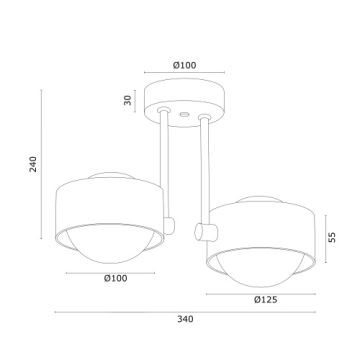 Argon 7215 - Kupaonski luster MASSIMO PLUS 2xG9/6W/230V IP44 zlatna