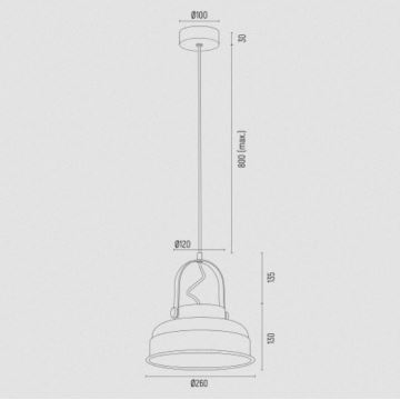 Argon 8286 - Luster na sajli DAKOTA 1xE27/15W/230V crvena