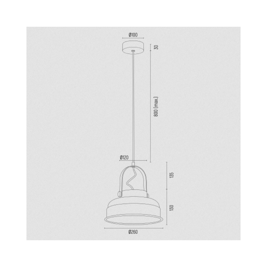 Argon 8286 - Luster na sajli DAKOTA 1xE27/15W/230V crvena