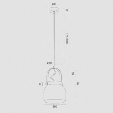 Argon 8290 - Luster na sajli LOGAN 1xE27/15W/230V pr. 14 cm bijela