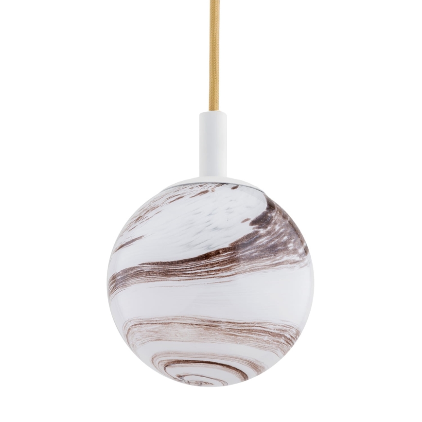 Argon 8451 - Luster na sajli ALMIROS 1xE14/7W/230V pr. 12 cm alabaster bijela/zlatna