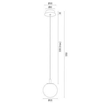 Argon 8452 - Luster na sajli ALMIROS 1xE14/7W/230V pr. 12 cm alabaster smeđa/zlatna