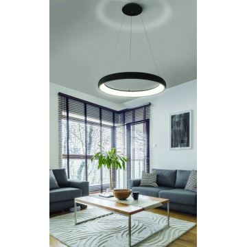 Azzardo AZ5063 - LED Prigušivi luster na sajli ANTONIO LED/50W/230V crna + daljinski upravljač