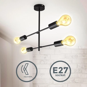 B.K. Licht 1343 - Viseći luster 4xE27/60W/230V