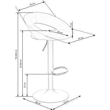 Barska stolica 100x48 cm siva/antracit