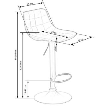 Barska stolica 106x43 cm antracit