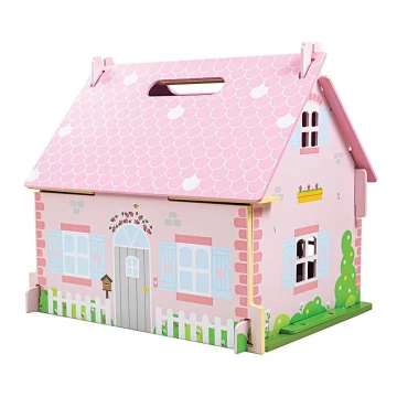 Bigjigs Toys - Prijenosna drvena kućica za lutke