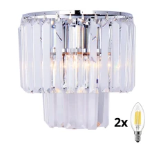 Brilagi - LED Kristalna zidna svjetiljka MOZART 2xE14/40W/230V sjajni krom