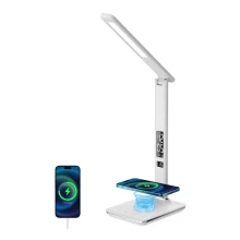 Brilagi - LED Prigušiva stolna lampa s bežičnim punjenjem QI i USB-om REGINA LED/8,5W/230V bijela