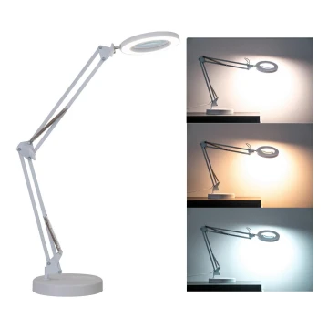 Brilagi - LED Prigušiva stolna lampa s povećalom LENS LED/12W/5V 3000/4200/6000K bijela