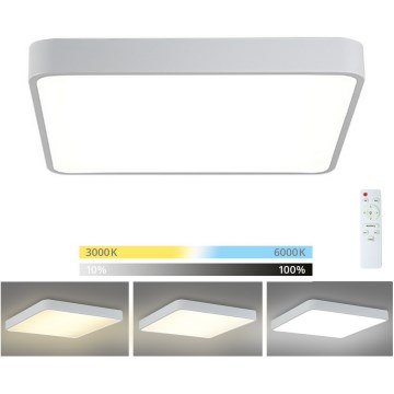 Brilagi - LED Prigušiva stropna svjetiljka POOL LED/36W/230V 3000-6000K 40x40 cm bijela + daljinski upravljač