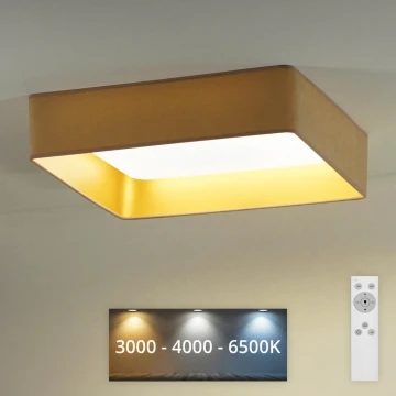 Brilagi - LED Prigušiva stropna svjetiljka VELVET SQUARE LED/24W/230V 3000/4000/6500K + daljinski upravljač bež