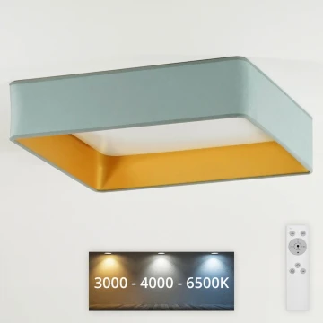 Brilagi - LED Prigušiva stropna svjetiljka VELVET SQUARE LED/24W/230V 3000/4000/6500K + daljinski upravljač menta