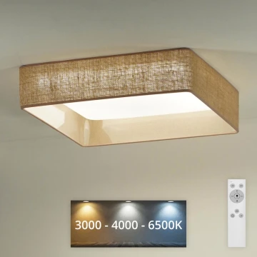 Brilagi - LED Prigušiva stropna svjetiljka VELVET SQUARE LED/24W/230V 3000/4000/6500K + daljinski upravljač smeđa