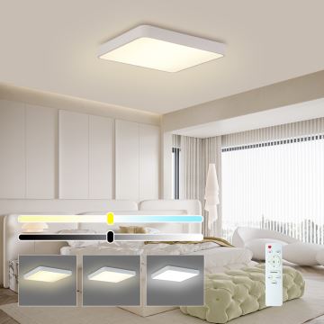Brilagi - LED Prigušiva stropna svjetiljka POOL LED/36W/230V 3000-6000K 40x40 cm bijela + daljinski upravljač
