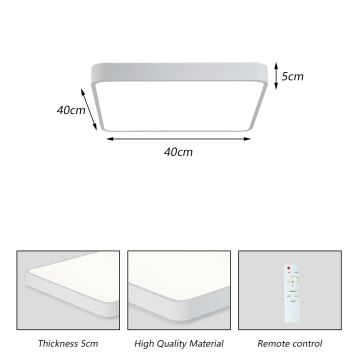 Brilagi - LED Prigušiva stropna svjetiljka POOL LED/36W/230V 3000-6000K 40x40 cm bijela + daljinski upravljač