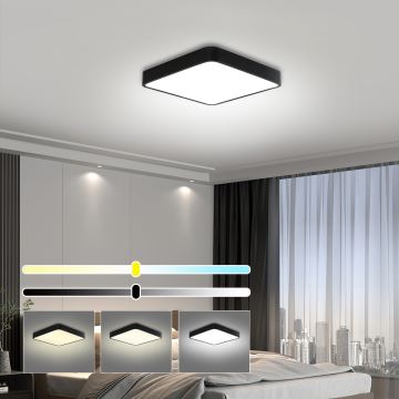 Brilagi - LED Prigušiva stropna svjetiljka POOL LED/36W/230V 3000-6000K 40x40 cm crna + daljinski upravljač