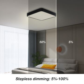 Brilagi - LED Prigušiva stropna svjetiljka POOL LED/36W/230V 3000-6000K 40x40 cm crna + daljinski upravljač