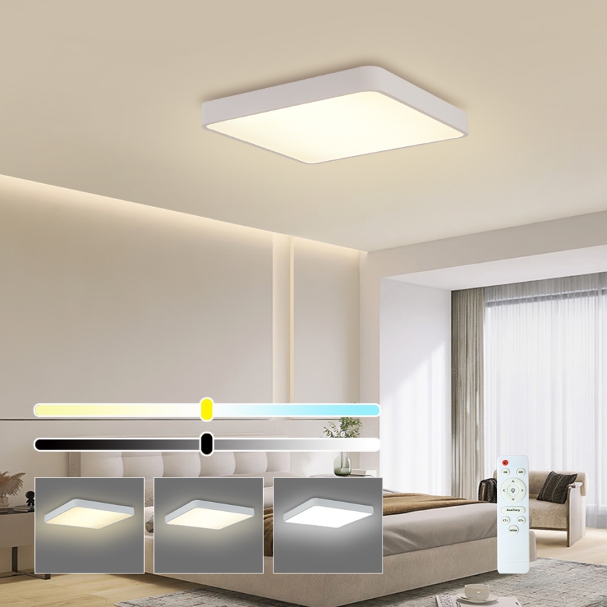 Brilagi - LED Prigušiva stropna svjetiljka POOL LED/48W/230V 3000-6000K 50x50 cm bijela + daljinski upravljač