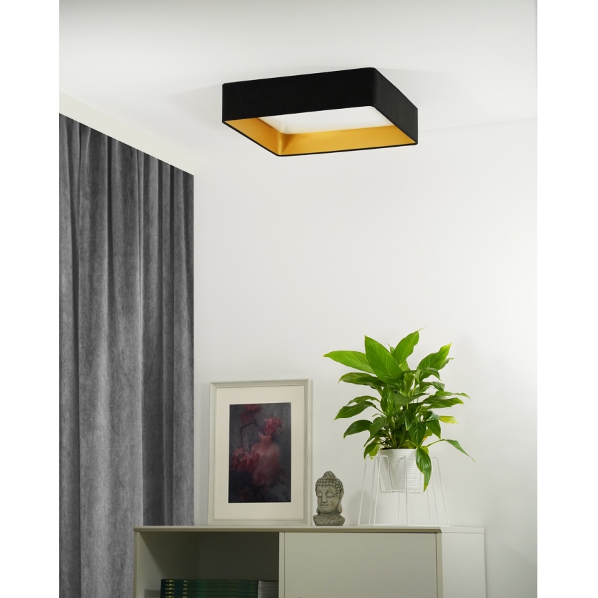 Brilagi - LED Prigušiva stropna svjetiljka VELVET SQUARE LED/24W/230V 3000/4000/6500K + daljinski upravljač crna