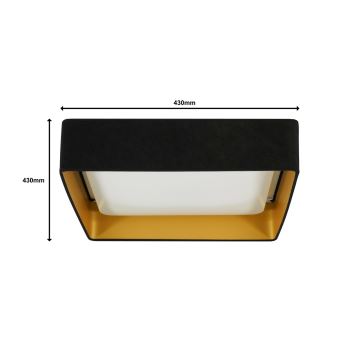 Brilagi - LED Prigušiva stropna svjetiljka VELVET SQUARE LED/24W/230V 3000/4000/6500K + daljinski upravljač crna