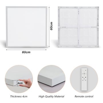 Brilagi - LED Prigušiva stropna svjetiljka za kupaonicu FRAME SMART LED/50W/230V 3000-6000K IP44 bijela + daljinski upravljač