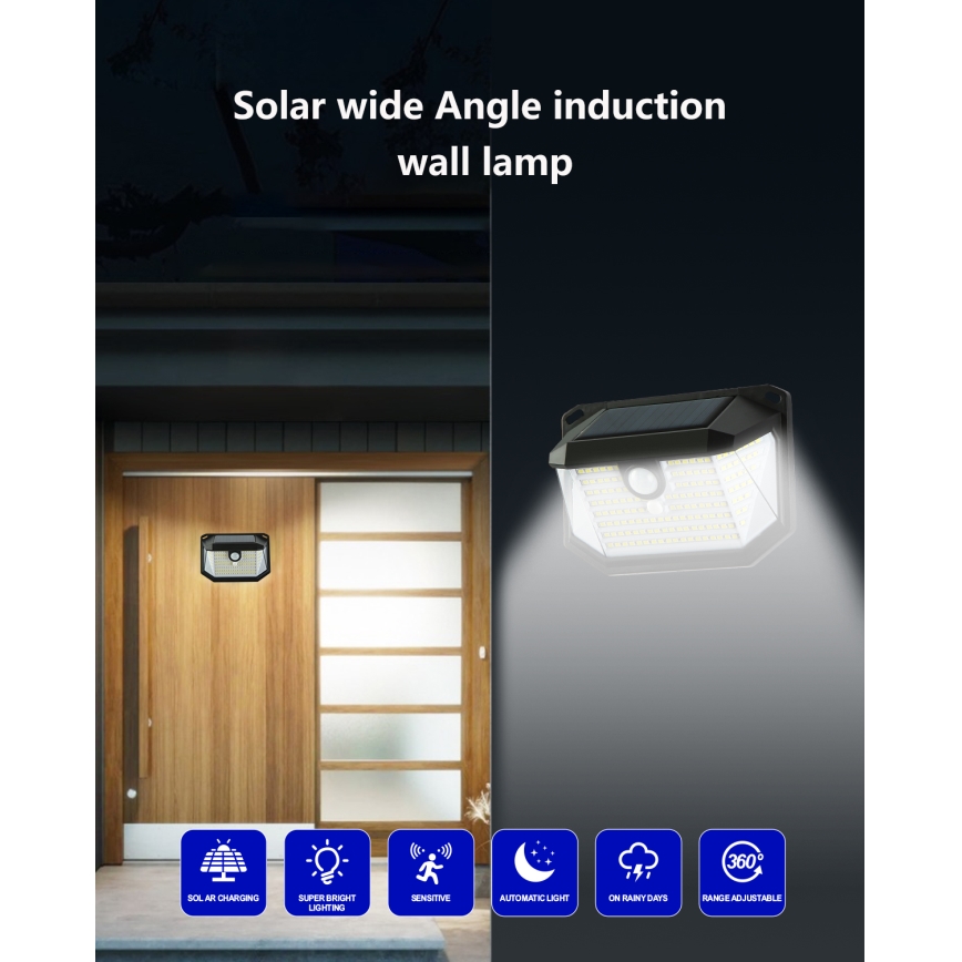 Brilagi - LED Solarna zidna svjetiljka sa senzorom WALLIE LED/4W/5,5V 6500K IP65