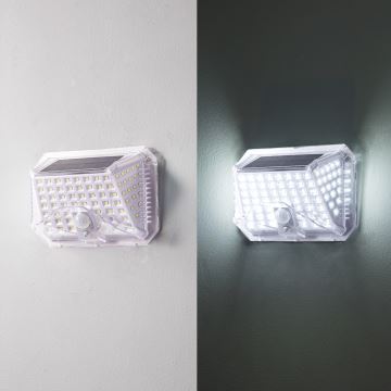 Brilagi - LED Solarna zidna svjetiljka sa senzorom WALLIE LED/4W/5,5V 6500K IP64 srebrna