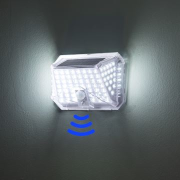 Brilagi - LED Solarna zidna svjetiljka sa senzorom WALLIE LED/4W/5,5V 6500K IP64 srebrna