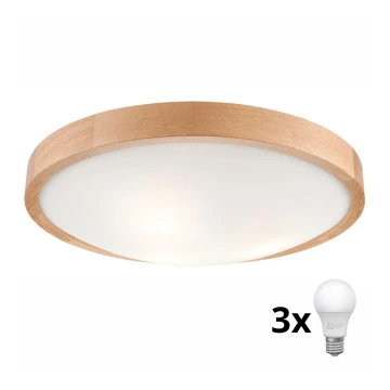 Brilagi - LED Stropna svjetiljka CARVALHO SLIM 3xE27/60W/230V hrast pr. 47 cm