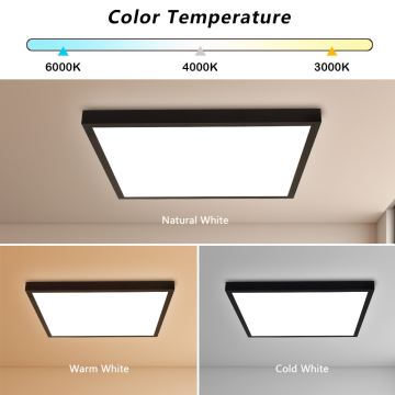 Brilagi - LED Stropna svjetiljka za kupaonicu FRAME LED/50W/230V 3000/4000/6000K IP44 crna