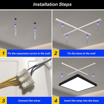 Brilagi - LED Stropna svjetiljka za kupaonicu FRAME LED/50W/230V 3000/4000/6000K IP44 crna