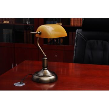 Brilagi - Stolna lampa BANK OFFICE 1xE27/60W/230V mesing/narančasta