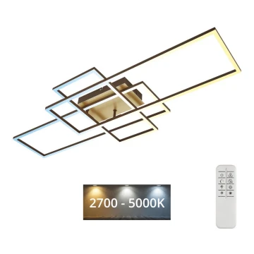 Brilo - LED Prigušivi nadgradni luster FRAME LED/51W/230V 2700-5000K smeđa/zlatna + daljinski upravljač