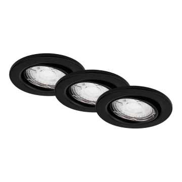 Brilo - SET 3x LED Ugradbena svjetiljka za kupaonicu 1xGU10/5W/230V IP23 crna