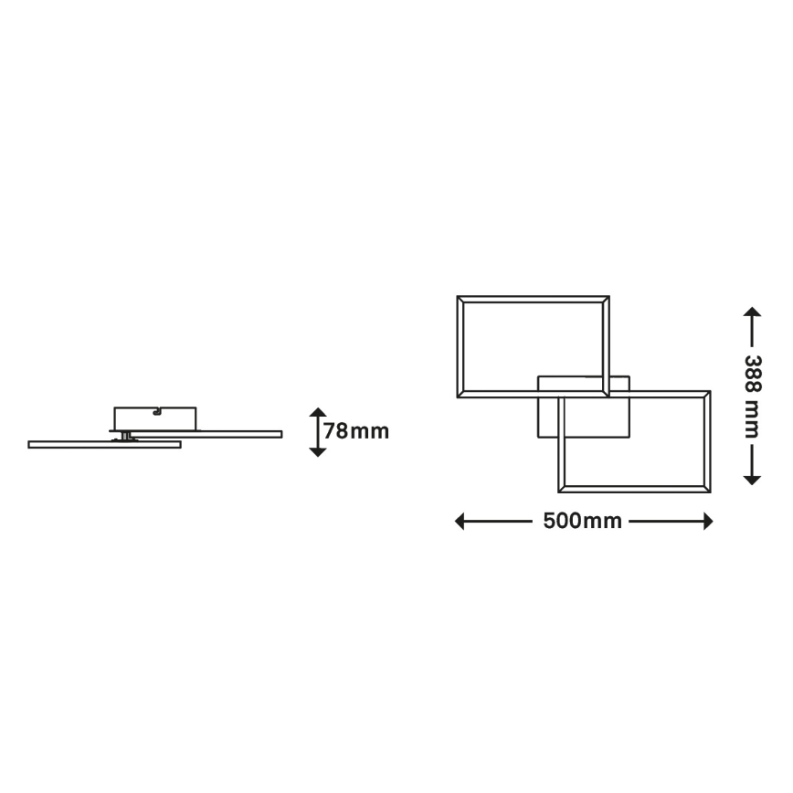 Briloner 3149-018 - LED Prigušivi ugradbeni luster FRAME 2xLED/15W/230V + daljinski upravljač