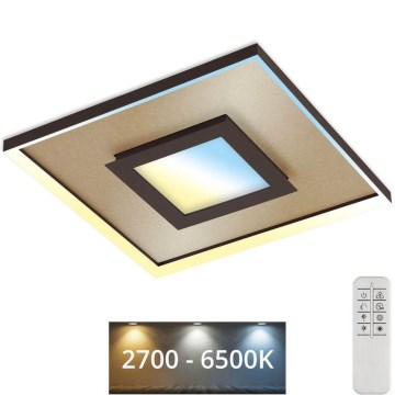 Briloner 3641-017 - LED Prigušiva stropna svjetiljka FRAME LED/30W/230V 2700-6500K zlatna + daljinski upravljač