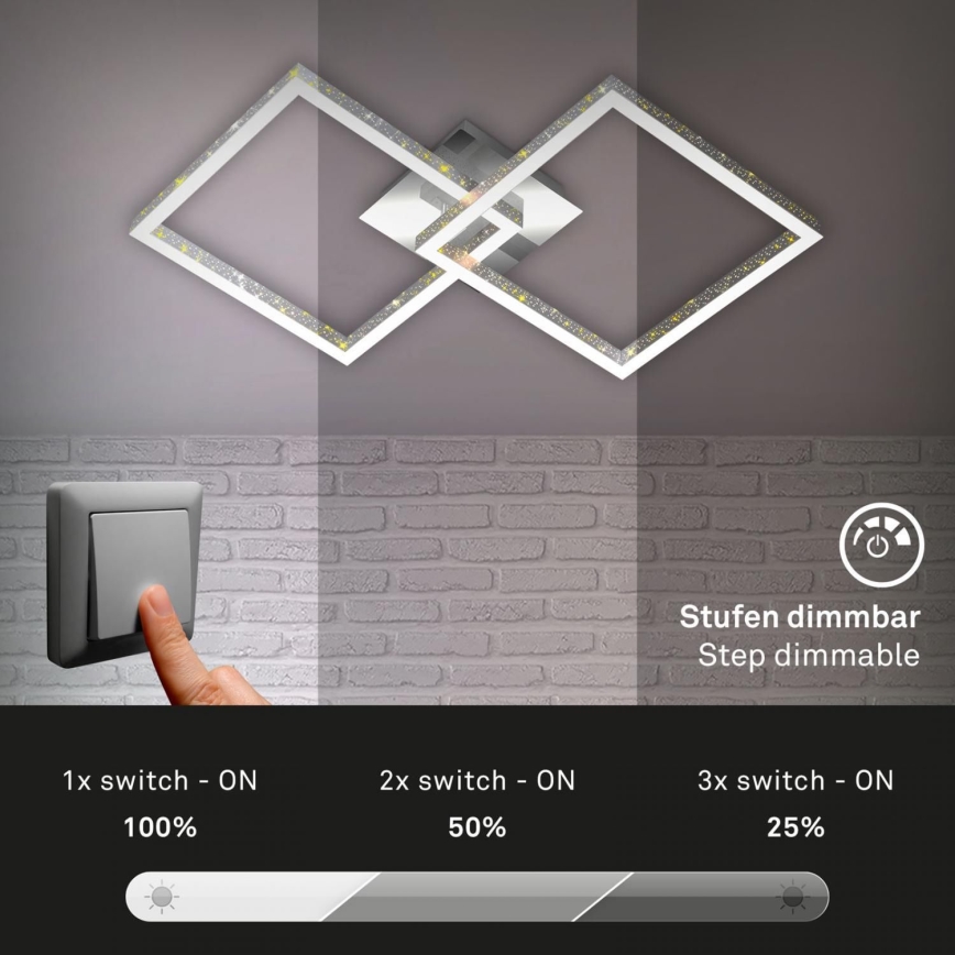 Briloner 3751-019 - LED Prigušiva stropna svjetiljka FRAME LED/20W/230V krom