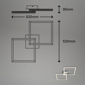 Briloner 3751-019 - LED Prigušiva stropna svjetiljka FRAME LED/20W/230V krom