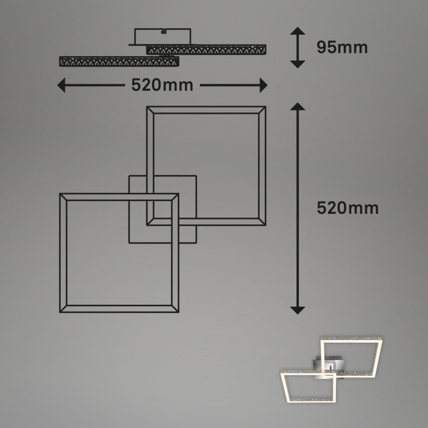 Briloner 3751-019 - LED Prigušiva stropna svjetiljka FRAME LED/20W/230V krom