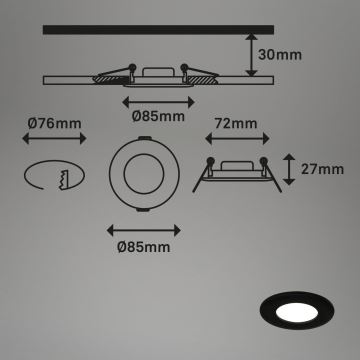 Briloner 7103-435 - SET 3x LED Prigušiva ugradbena svjetiljka za kupaonicu LED/5W/230V IP44