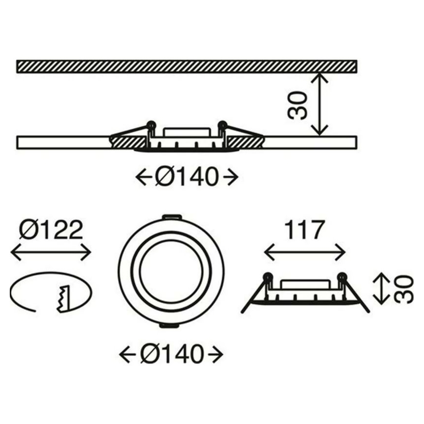 Briloner 7116-412 - LED Ugradbena svjetiljka za kupaonicu FLAT IN LED/9W/230V IP23