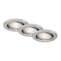 Briloner 7144-039 - Set 3x LED Ugradbena svjetiljka za kupaonicu SLIDE 1xGU10/4W/230V IP23