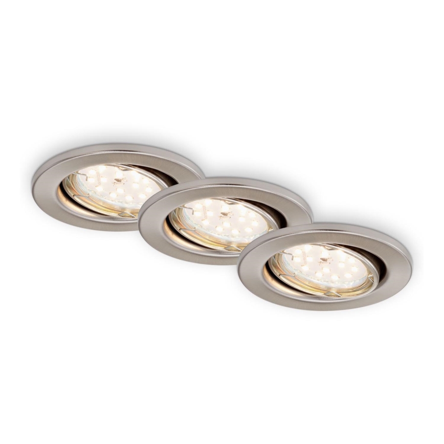 Briloner 7219-032 - SET 3x LED Prigušiva ugradbena svjetiljka za kupaonicu 1xGU10/5W/230V IP23