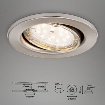 Briloner 7219-032 - SET 3x LED Prigušiva ugradbena svjetiljka za kupaonicu 1xGU10/5W/230V IP23